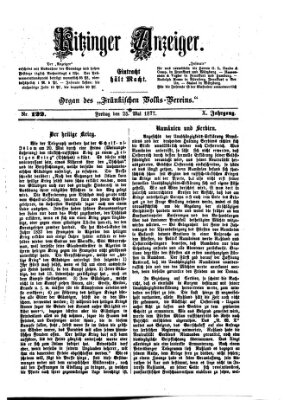 Kitzinger Anzeiger Freitag 25. Mai 1877