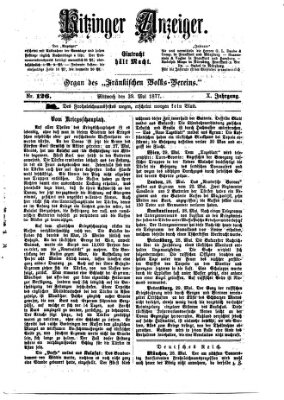 Kitzinger Anzeiger Mittwoch 30. Mai 1877