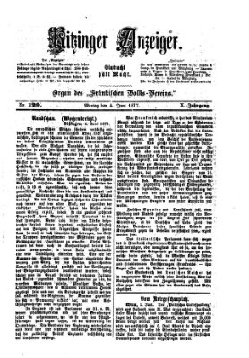 Kitzinger Anzeiger Montag 4. Juni 1877