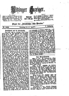 Kitzinger Anzeiger Donnerstag 21. Juni 1877