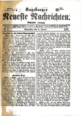 Augsburger neueste Nachrichten Donnerstag 4. Januar 1877