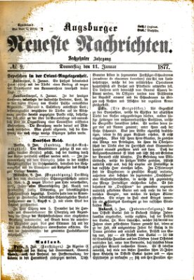 Augsburger neueste Nachrichten Donnerstag 11. Januar 1877