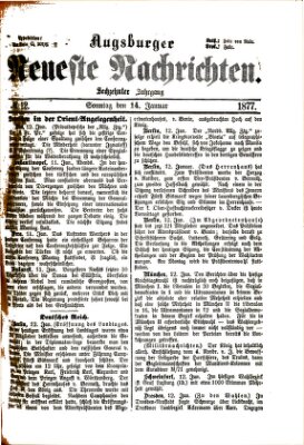 Augsburger neueste Nachrichten Sonntag 14. Januar 1877