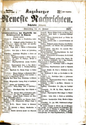 Augsburger neueste Nachrichten Donnerstag 18. Januar 1877