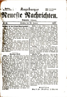 Augsburger neueste Nachrichten Dienstag 23. Januar 1877