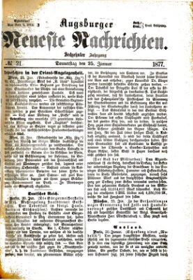 Augsburger neueste Nachrichten Donnerstag 25. Januar 1877