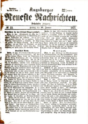 Augsburger neueste Nachrichten Freitag 26. Januar 1877