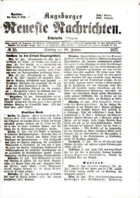 Augsburger neueste Nachrichten Dienstag 30. Januar 1877