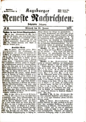 Augsburger neueste Nachrichten Mittwoch 31. Januar 1877