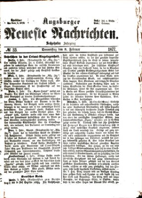 Augsburger neueste Nachrichten Donnerstag 8. Februar 1877