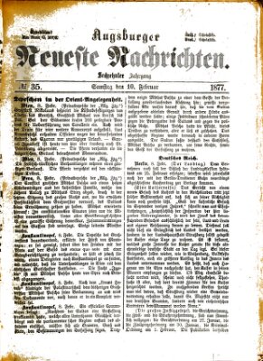 Augsburger neueste Nachrichten Samstag 10. Februar 1877