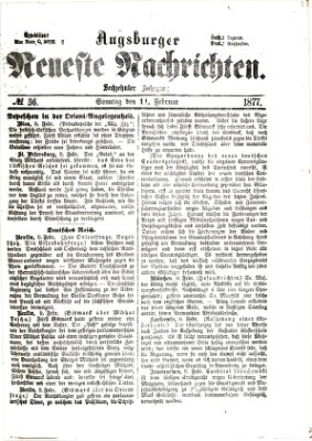 Augsburger neueste Nachrichten Sonntag 11. Februar 1877