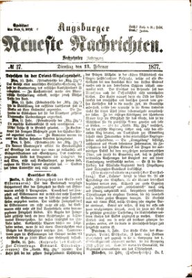 Augsburger neueste Nachrichten Dienstag 13. Februar 1877