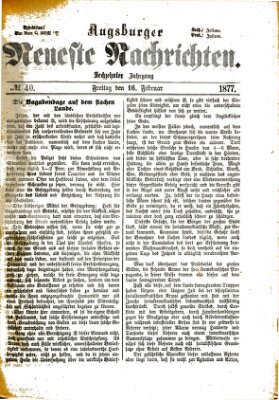 Augsburger neueste Nachrichten Freitag 16. Februar 1877