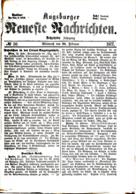 Augsburger neueste Nachrichten Mittwoch 28. Februar 1877