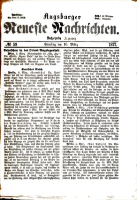 Augsburger neueste Nachrichten Samstag 10. März 1877