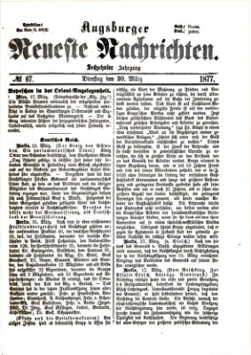 Augsburger neueste Nachrichten Dienstag 20. März 1877