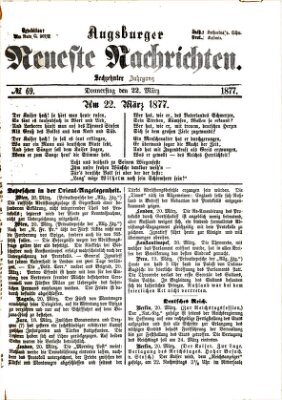 Augsburger neueste Nachrichten Donnerstag 22. März 1877