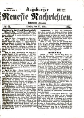 Augsburger neueste Nachrichten Dienstag 27. März 1877