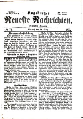 Augsburger neueste Nachrichten Mittwoch 28. März 1877