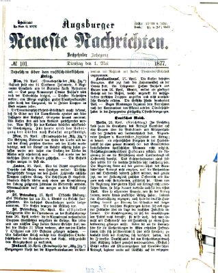 Augsburger neueste Nachrichten Dienstag 1. Mai 1877