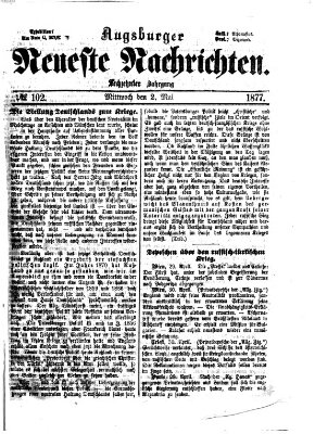 Augsburger neueste Nachrichten Mittwoch 2. Mai 1877