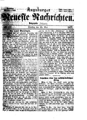 Augsburger neueste Nachrichten Dienstag 15. Mai 1877