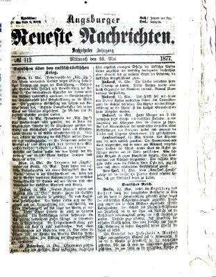 Augsburger neueste Nachrichten Mittwoch 16. Mai 1877