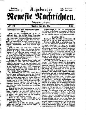 Augsburger neueste Nachrichten Samstag 26. Mai 1877