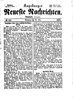 Augsburger neueste Nachrichten Sonntag 27. Mai 1877