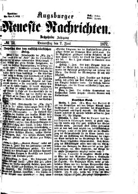 Augsburger neueste Nachrichten Donnerstag 7. Juni 1877