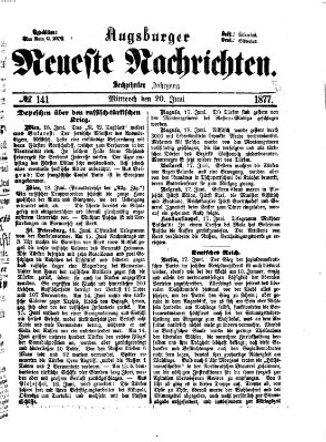 Augsburger neueste Nachrichten Mittwoch 20. Juni 1877