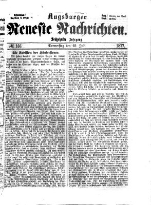 Augsburger neueste Nachrichten Donnerstag 19. Juli 1877