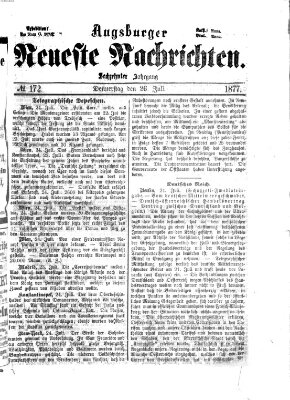 Augsburger neueste Nachrichten Donnerstag 26. Juli 1877