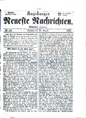 Augsburger neueste Nachrichten Dienstag 21. August 1877