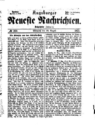 Augsburger neueste Nachrichten Mittwoch 29. August 1877