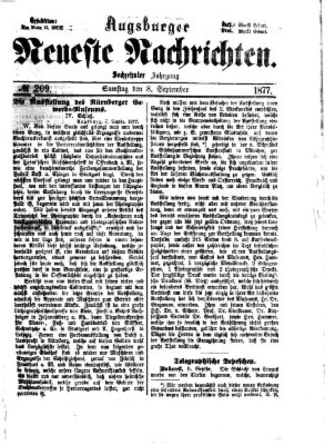 Augsburger neueste Nachrichten Samstag 8. September 1877