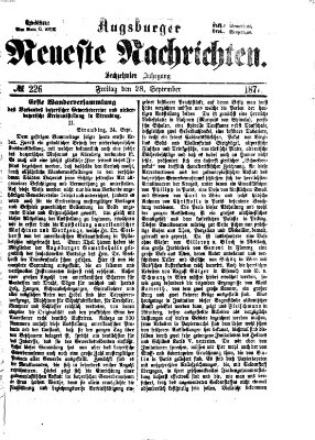 Augsburger neueste Nachrichten Freitag 28. September 1877