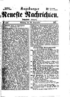 Augsburger neueste Nachrichten Sonntag 30. September 1877