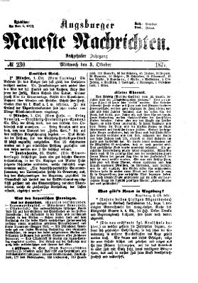 Augsburger neueste Nachrichten Mittwoch 3. Oktober 1877