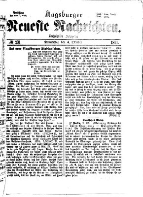 Augsburger neueste Nachrichten Donnerstag 4. Oktober 1877