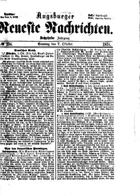 Augsburger neueste Nachrichten Sonntag 7. Oktober 1877