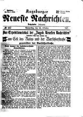 Augsburger neueste Nachrichten Donnerstag 11. Oktober 1877