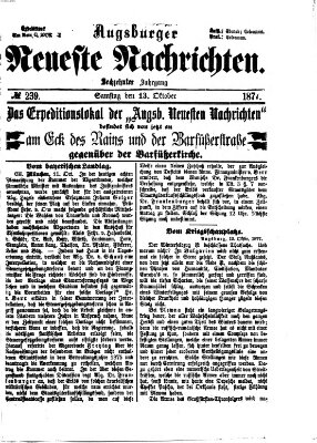 Augsburger neueste Nachrichten Samstag 13. Oktober 1877