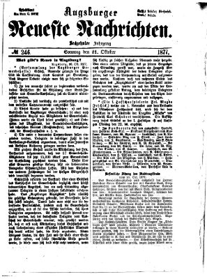 Augsburger neueste Nachrichten Sonntag 21. Oktober 1877