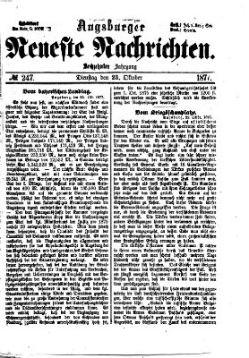 Augsburger neueste Nachrichten Dienstag 23. Oktober 1877