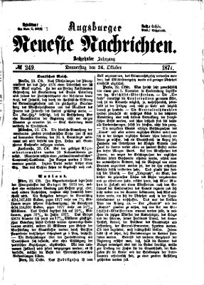 Augsburger neueste Nachrichten Donnerstag 25. Oktober 1877