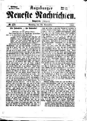 Augsburger neueste Nachrichten Sonntag 18. November 1877