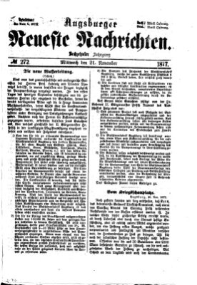 Augsburger neueste Nachrichten Mittwoch 21. November 1877