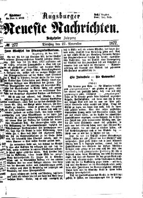 Augsburger neueste Nachrichten Dienstag 27. November 1877